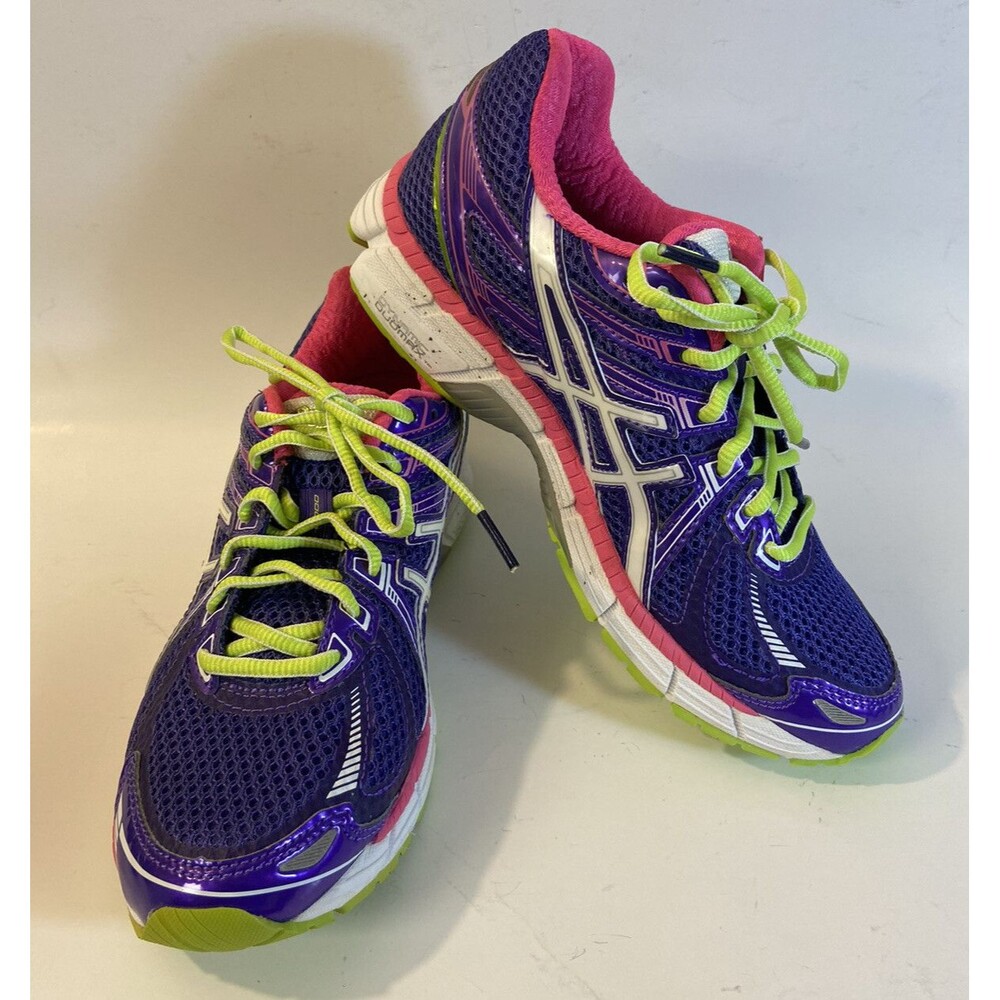 ASICS GT 2000 Running Shoes Women's Size 6.5 Purple Pink Green T2K7N EUC